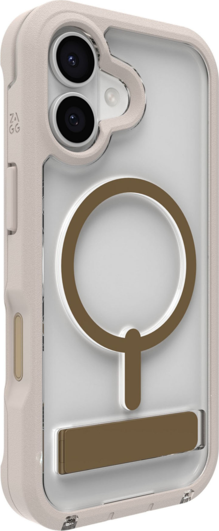 ZAGG - Rainier Snap MagSafe Case with Kickstand for Apple iPhone 17 - Sandstone