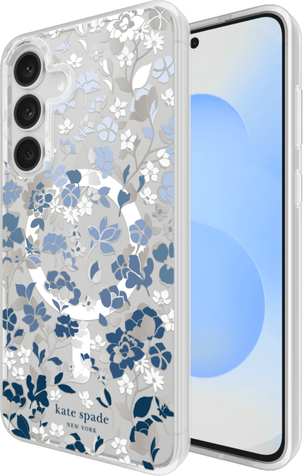 Kate Spade - Protective Case with Magnet for Samsung Galaxy S25 FE - Flowerbed Blue