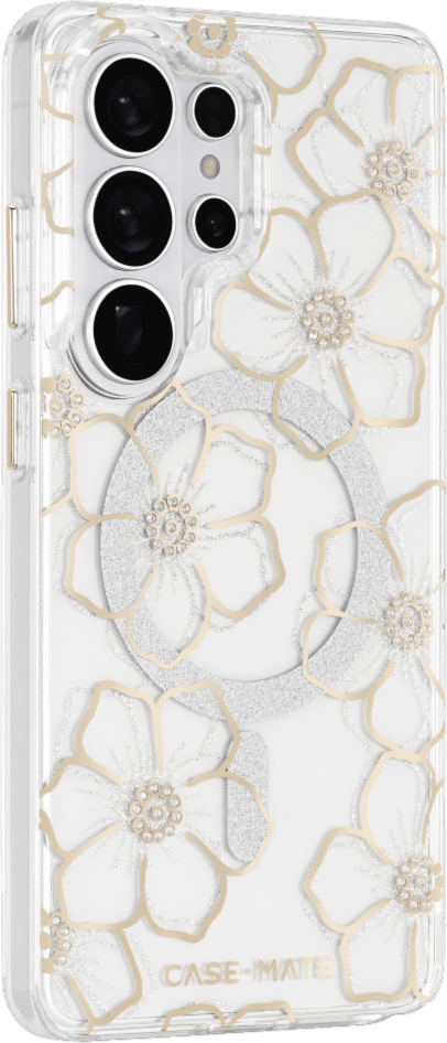 Case-Mate - Floral Gems Case with Magnet for Samsung Galaxy S26 Ultra - Gold