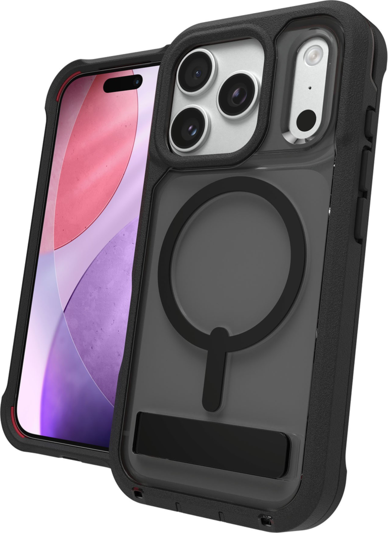 ZAGG - Rainier Snap MagSafe Case with Kickstand for Apple iPhone 17 Pro - Smoke Black
