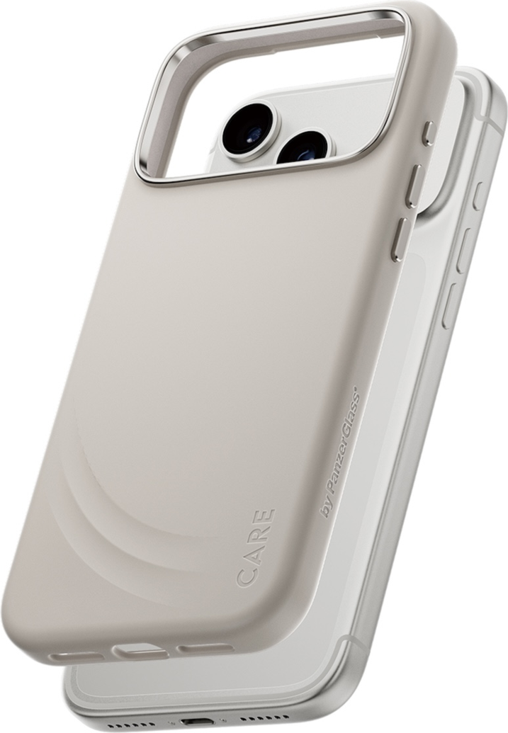PanzerGlass CARE Flow Bouton haptique & MagSafe iPhone18 Pro Max/17 Pro Max-Vanille