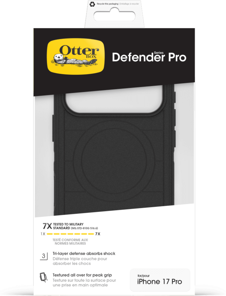 The OtterBox Defender Series Pro with MagSafe is the toughest case providing rugged protection against harsh drops. Equipped with MagSafe magnets and non-slip texturing.