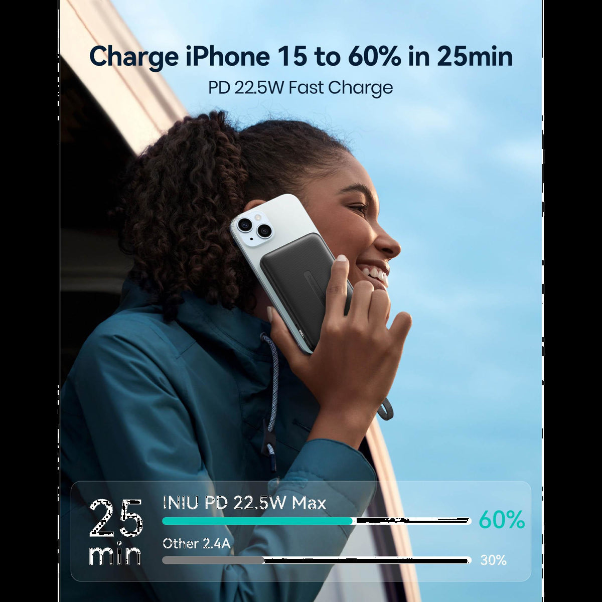 INIU POCKET 10,000mAh POWER BANK 22.5W - BLACK