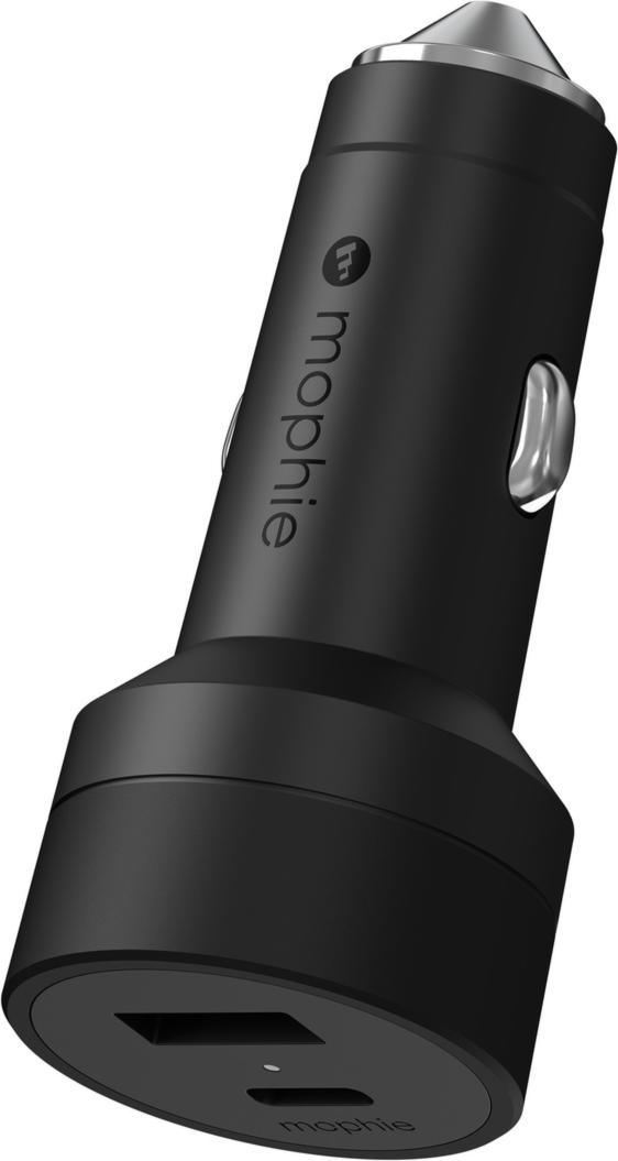Mophie 42W Dual USB-A & USB-C Car Charger - Black