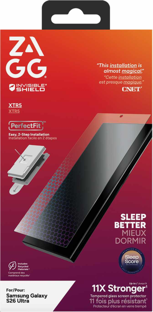 ZAGG - InvisibleShield Glass XTR5 Screen Protector for Samsung Galaxy S26 Ultra clear