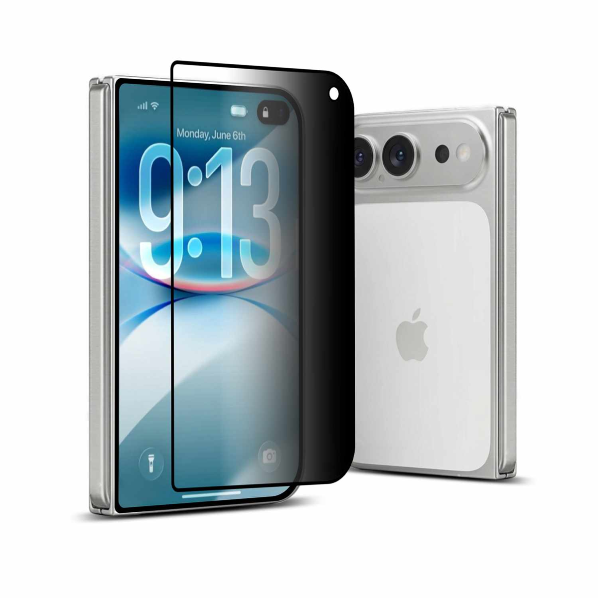 22 Cases - Privacy Glass Screen Protector with 2.5D Curved Edge for iPhone Duo clear