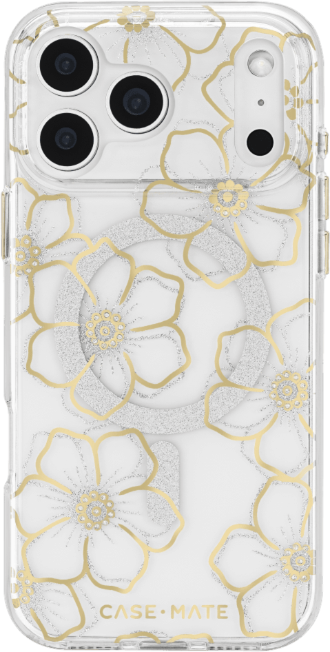 Case-Mate - Floral Gems MagSafe Case for Apple iPhone 17 Pro Max - Gold