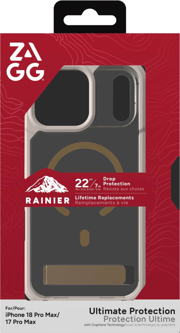 ZAGG - Rainier Snap MagSafe Case with Kickstand for Apple iPhone 18 Pro Max/17 Pro Max - Sandstone
