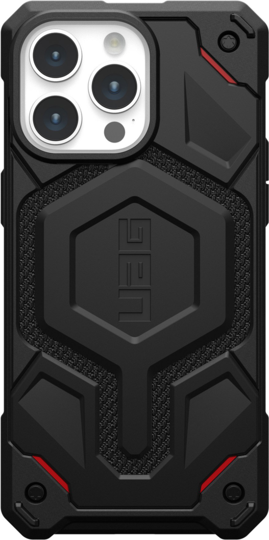 <p>The quintessential, all-terrain, rugged protective case now available with built-in MagSafe module. The UAG Monarch Pro case with Kevlar is equipped with premium materials for premium protection.</p>
