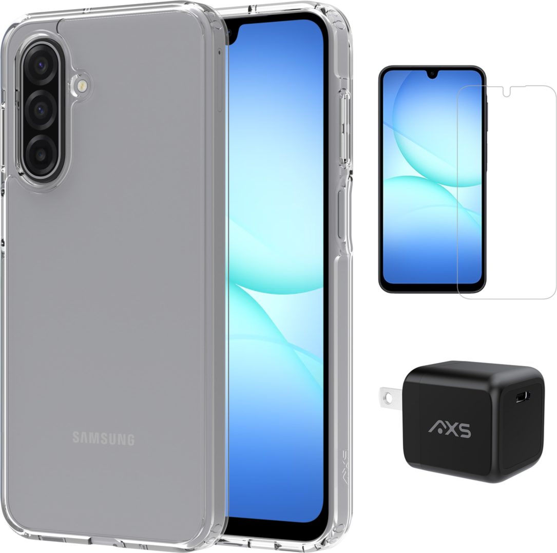 Drop-tested, scratch resistant phone case with shock absorbing air pockets 
Superior durability, HD clarity screen protector 
30W wall charger that charges up to 4 times faster than conventional chargers 
Designed in Canada 
Lifetime Warranty
