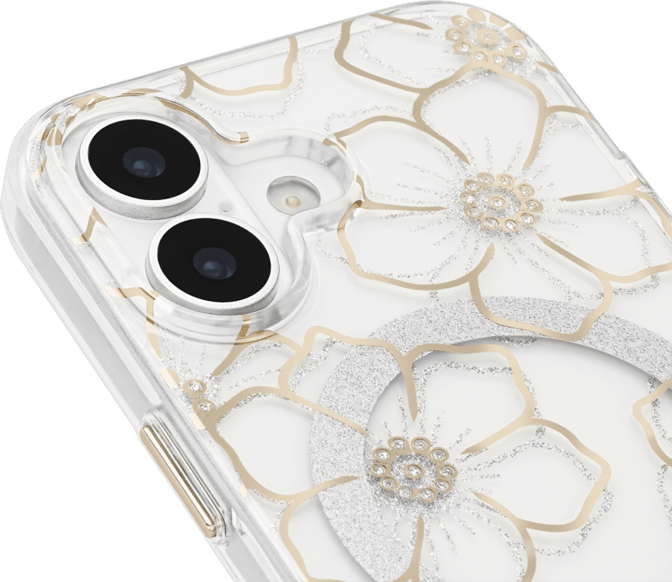 Case-Mate - Floral Gems MagSafe Case for Apple iPhone 17 - Gold
