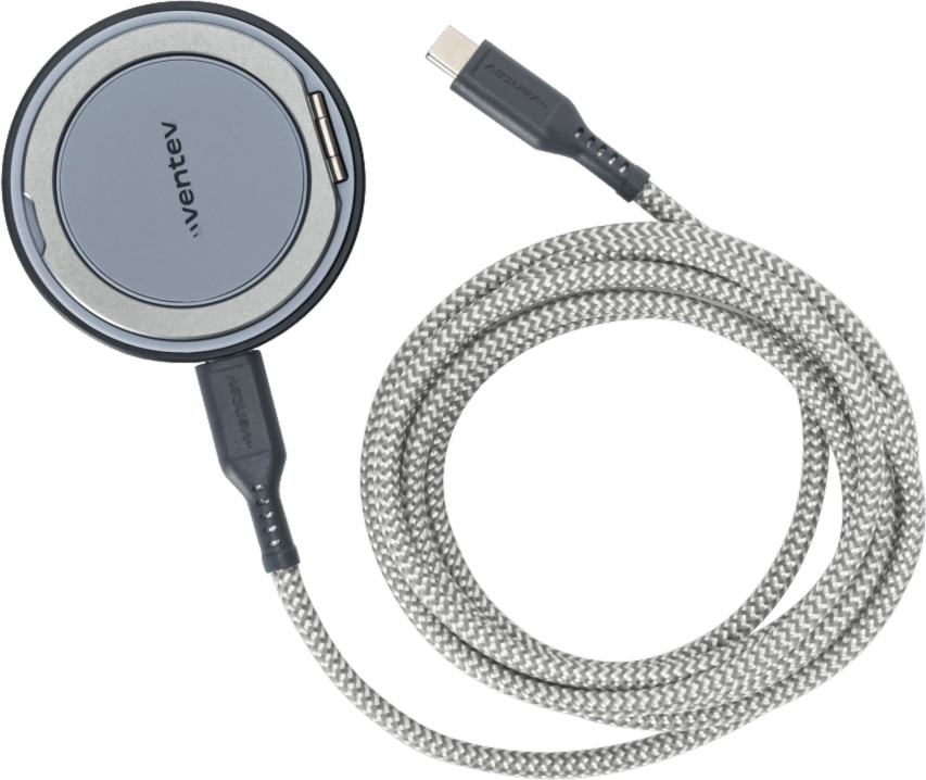 Ventev - Qi2 15W Wireless Magnetic Charger with Stand - Silver