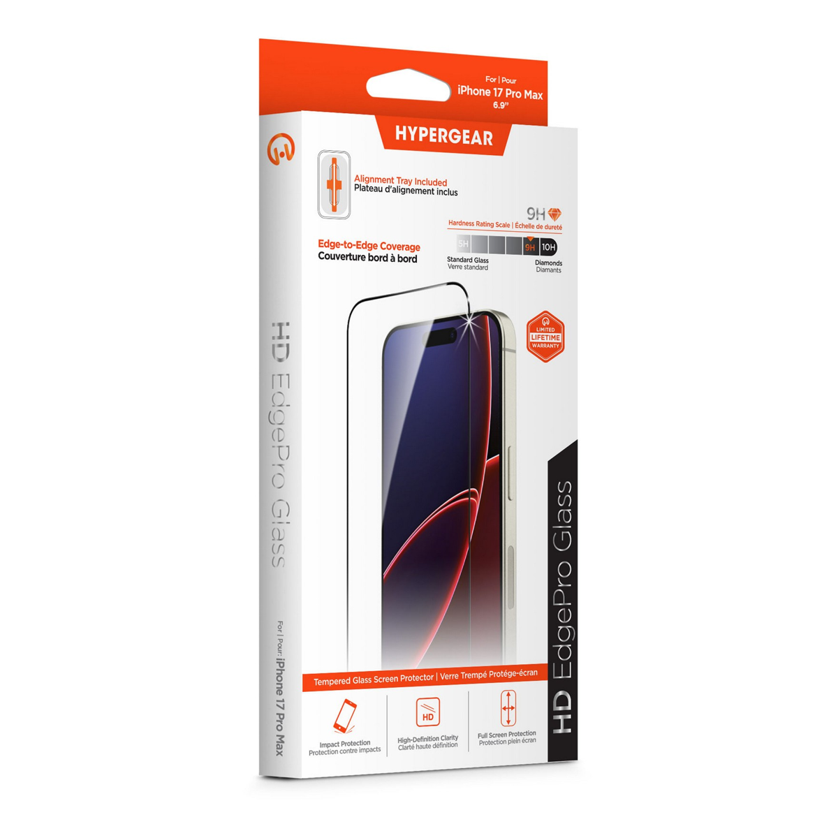Experience seamless edge-to-edge protection with HyperGear's HD EdgePro Glass Screen Protector. Its ultra-strong, ultra-thin tempered glass defends against drops and scratches.