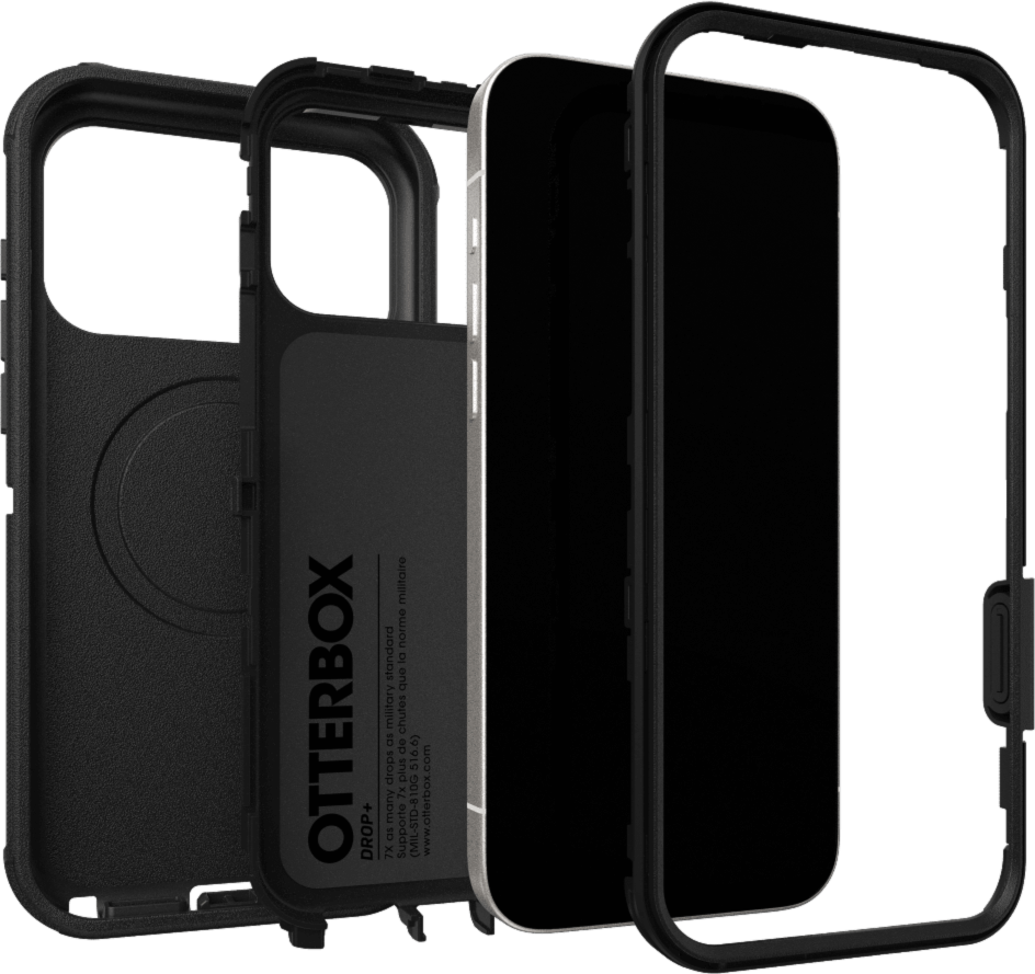 The OtterBox Defender Series Pro with MagSafe is the toughest case providing rugged protection against harsh drops. Equipped with MagSafe magnets and non-slip texturing.