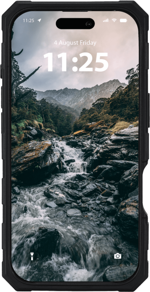 The Pelican Shield MagSafe Case offers 24-foot drop protection, featuring a dual-layer defense, carbon fiber, a textured grip, a versatile belt clip/stand, and MagSafe charging compatibility.