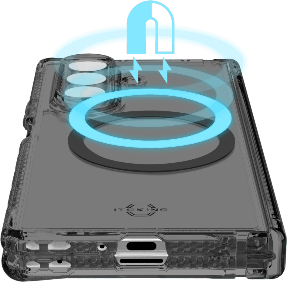 ITSKINS - Hybrid_R Clear Hinge MagSafe Case for Samsung Galaxy Z Fold7 - Smoke And Transparent