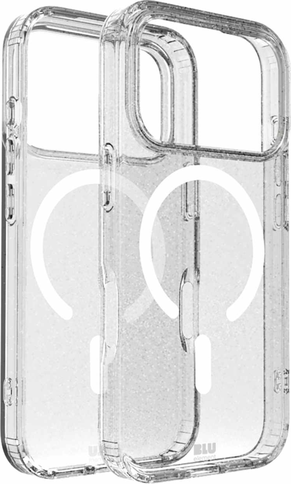 Blu Element - Boîtier MagSafe robuste DropZone transparent pailleté pour iPhone 17 Pro
