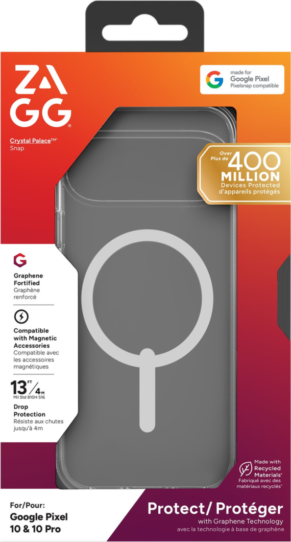 Google Pixel 10/10 Pro ZAGG Graphene Crystal Palace Snap Case - Clear