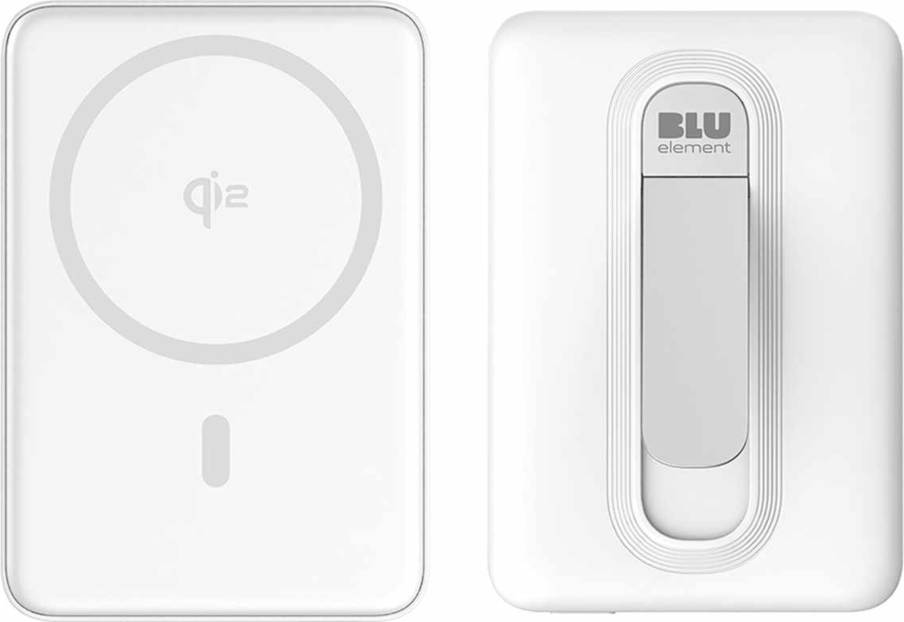 Blu Element - Qi2 Wireless Power Bank with Kickstand 5K White
