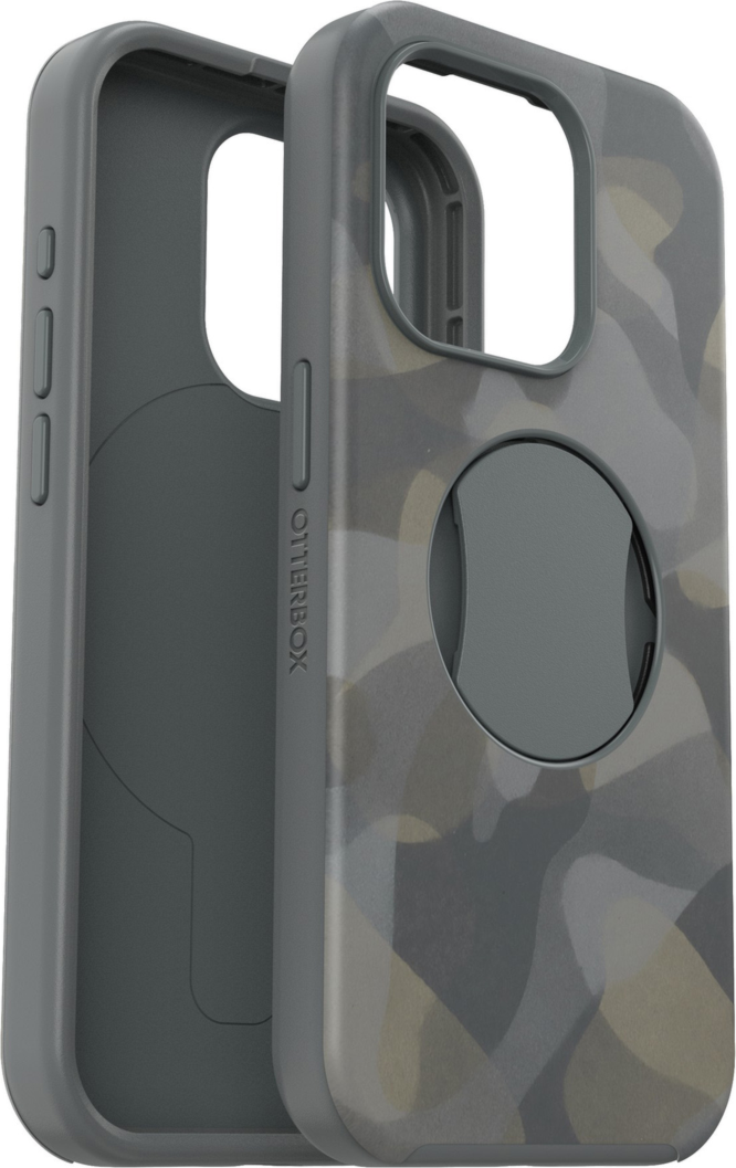 iPhone 15 Pro Otterbox OtterGrip Symmetry w/ MagSafe Series Case - Grey (Iron Camo)