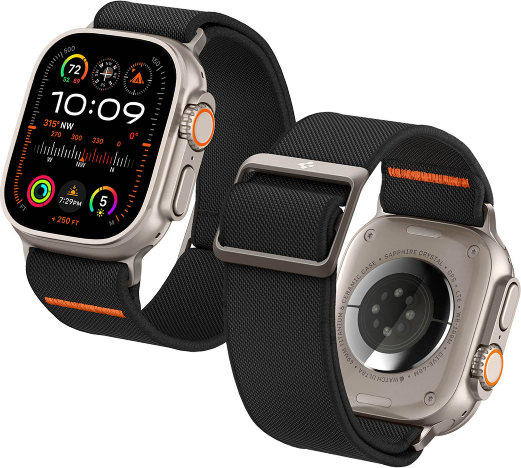 Spigen Lite Fit Ultra Strap Apple Watch 42/44/45/49mm Series 1-8/SE/Ultra - Black